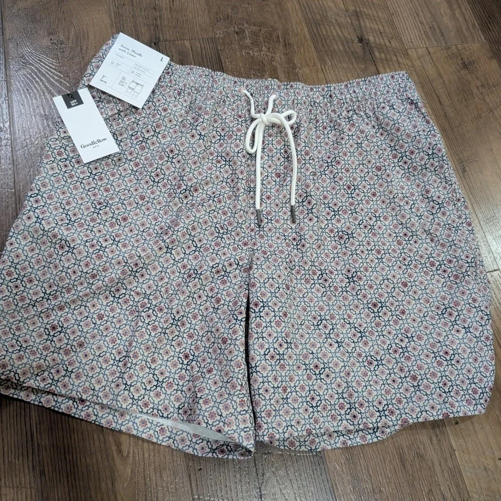Goodfellow & Co Swim Trunks Men L Pink Tile NWT 7